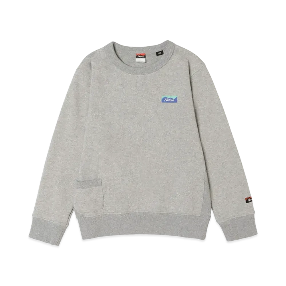 NANGA Eco Hybrid Mini Box Logo Kids Sweatshirt(Kids) "L.Gry"
