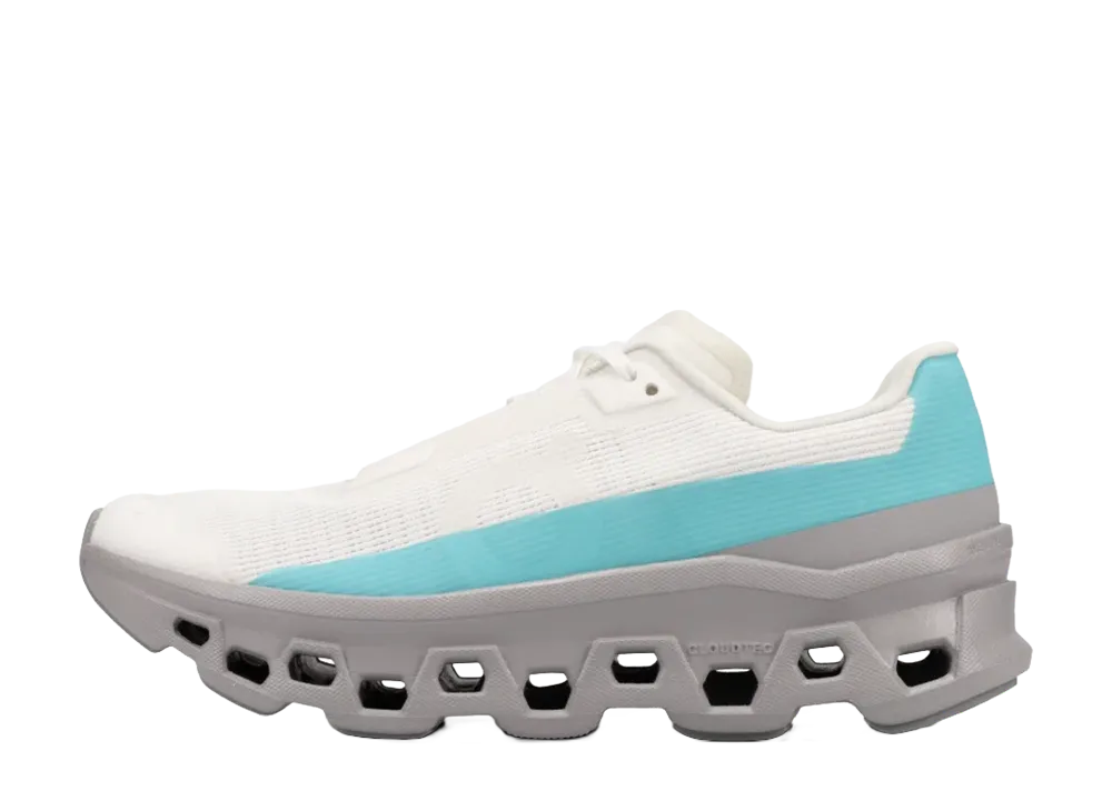 On Women's Cloudmonster Void "White/Aquamarine"