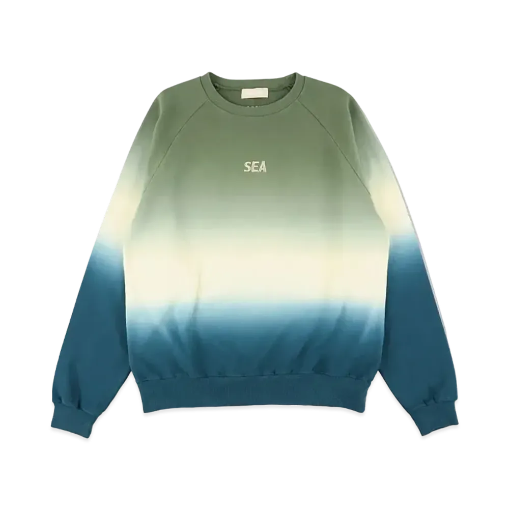 WIND AND SEA Step Dye Raglan Crew Neck "Olive Navy"