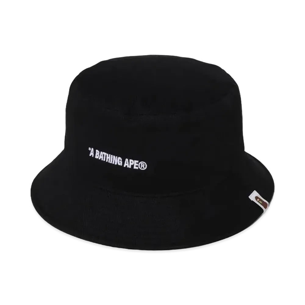 A BATHING APE Logo Bucket Hat "Black"