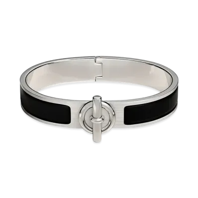 Hermes Clic Glenan Bracelet "Noir Mat/Palladium"