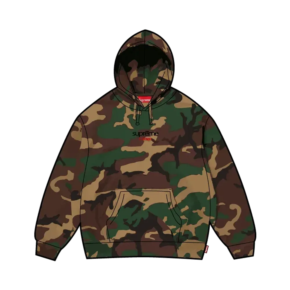 Supreme Classic Logo Shop Hooded Sweatshirt (Chicago) "Camo"