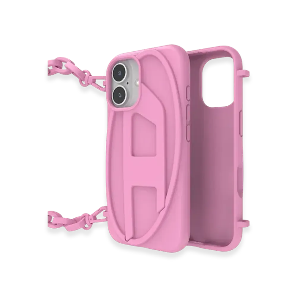 Diesel 60175 Moulded Case Oval D Chain Case For Ip 16 "Pink White"