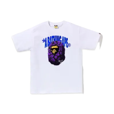 A BATHING APE Fur Ape Head Tee "White"