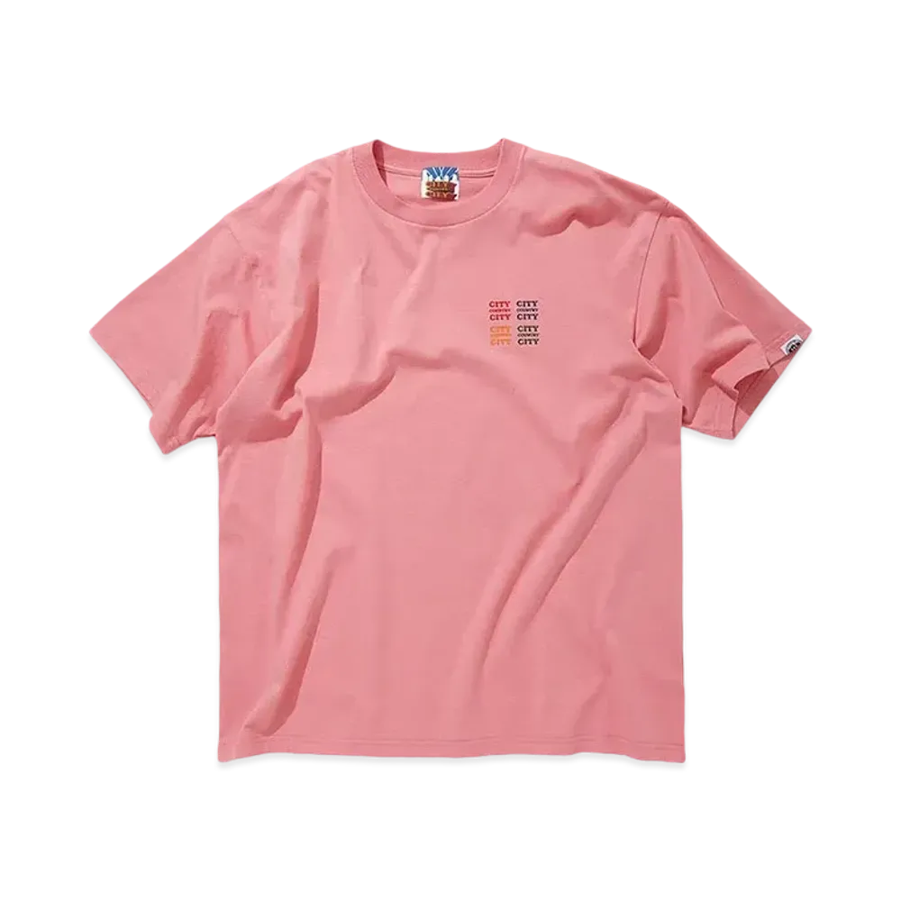 CITY COUNTRY CITY Embroidered Logo Cotton T-shirt_CCCC "DEEP PINK"