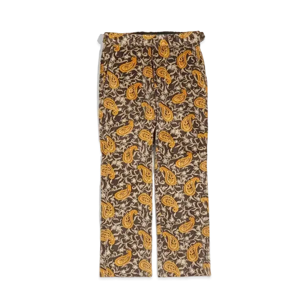 Needles SIDE TAB TROUSER - C/PU 8W CORDUROY / PAISLEY PT. "Brown"