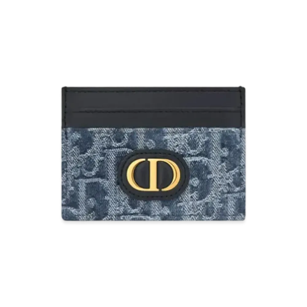Dior 30 Montaigne Freesia Card Holder Denim Dior Oblique Jacquard "Blue"