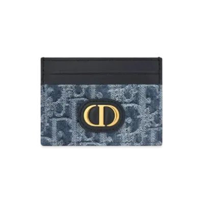 Dior 30 Montaigne Freesia Card Holder Denim Dior Oblique Jacquard "Blue"