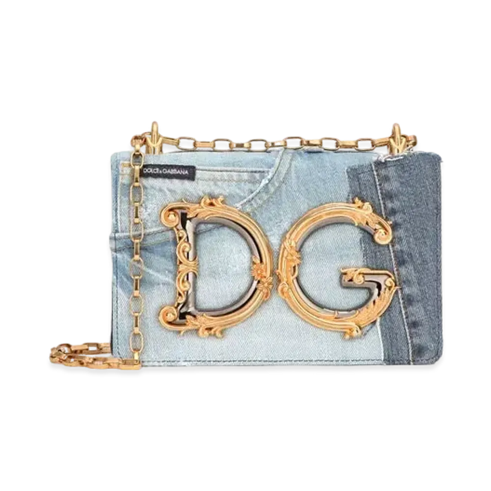 Dolce&Gabbana DG Girls Bag Denim Patchwork & Smooth Calfskin "Blue"
