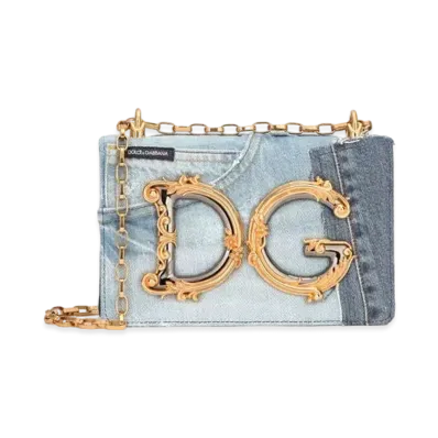 Dolce&Gabbana DG Girls Bag Denim Patchwork & Smooth Calfskin "Blue"