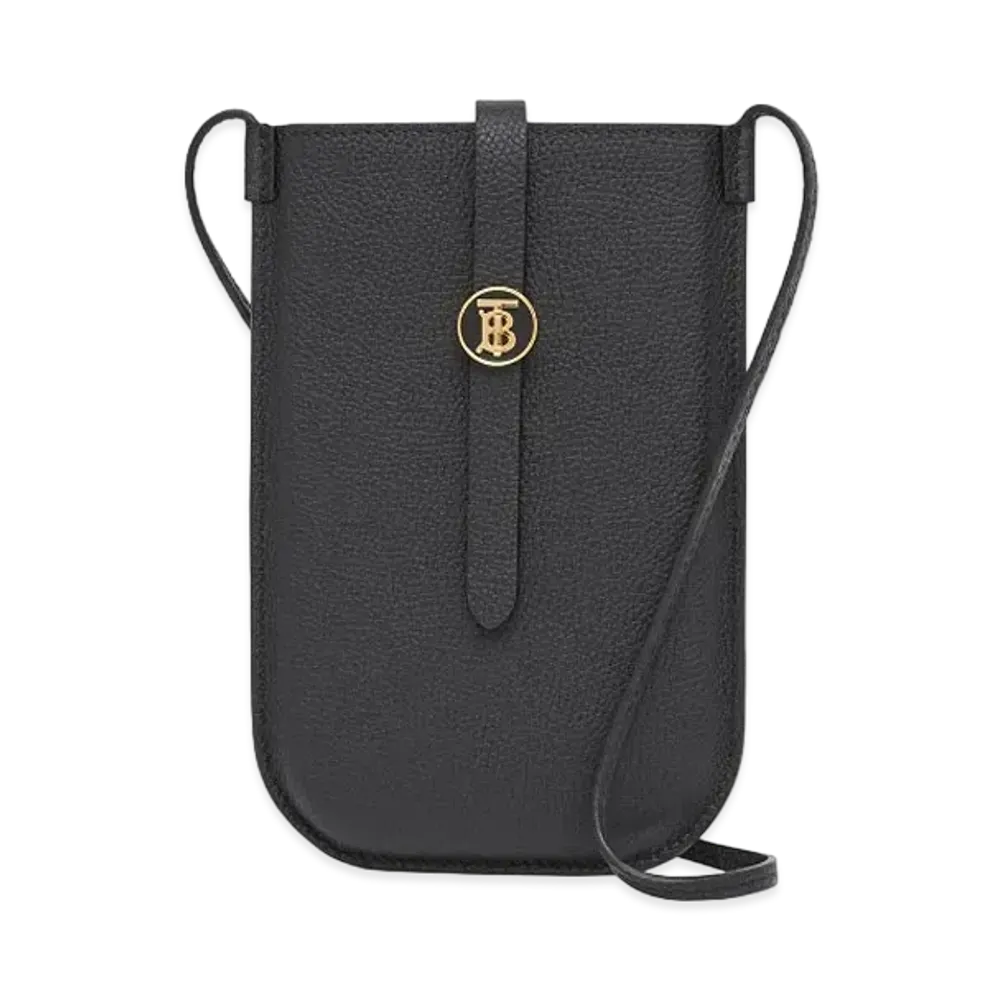 Burberry Anne Leather Phone Case Shoulder Bag "Black"