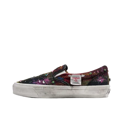 Harris Tweed × Vans Premium Classic Slip-On "Tweed Red/Blue"