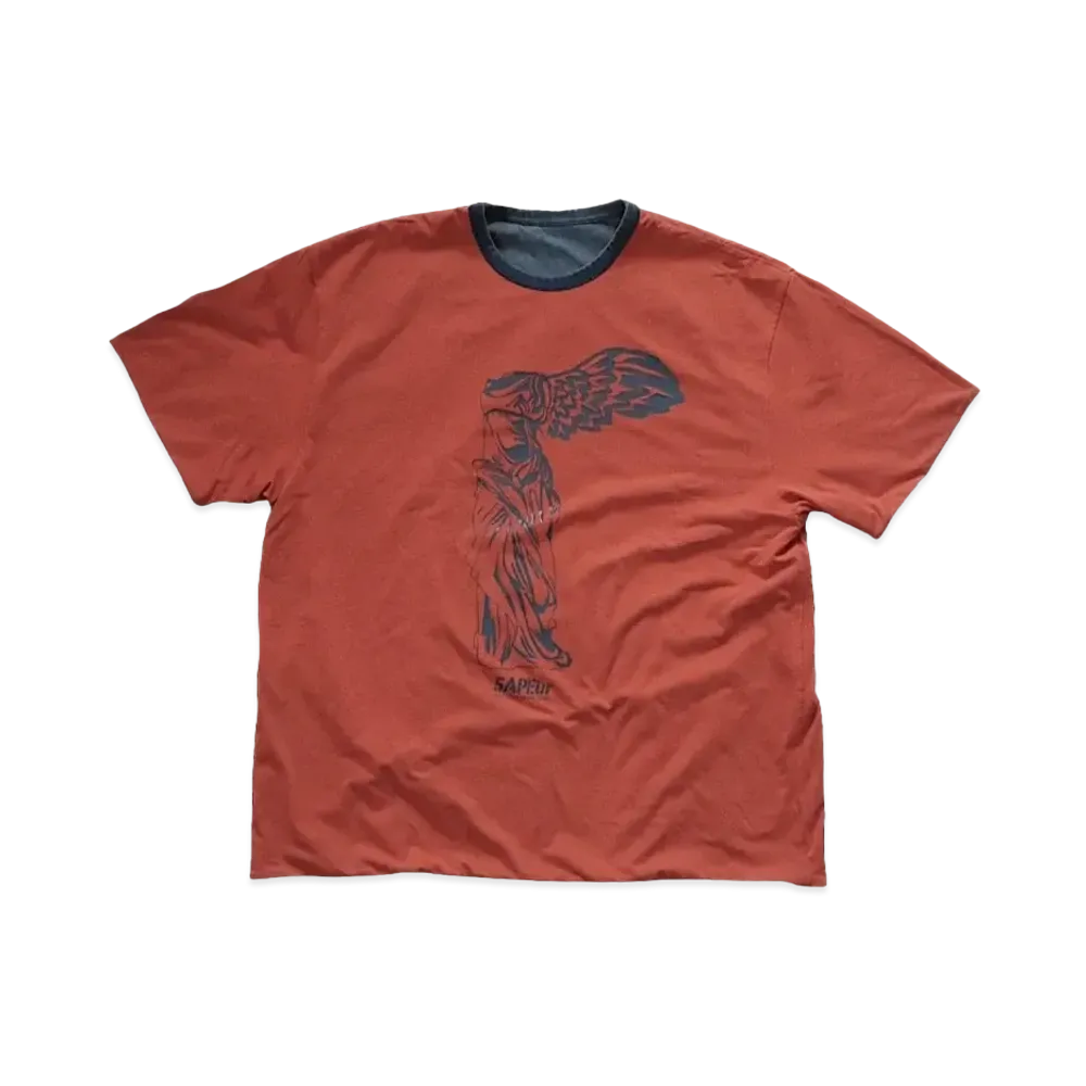 SAPEur Next Stop Is Tokyo Limited Reversible T-Shirt "Orange/Blue"
