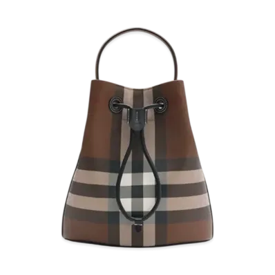 Burberry Small TB Bucket Bag "Dark Birch Brown"