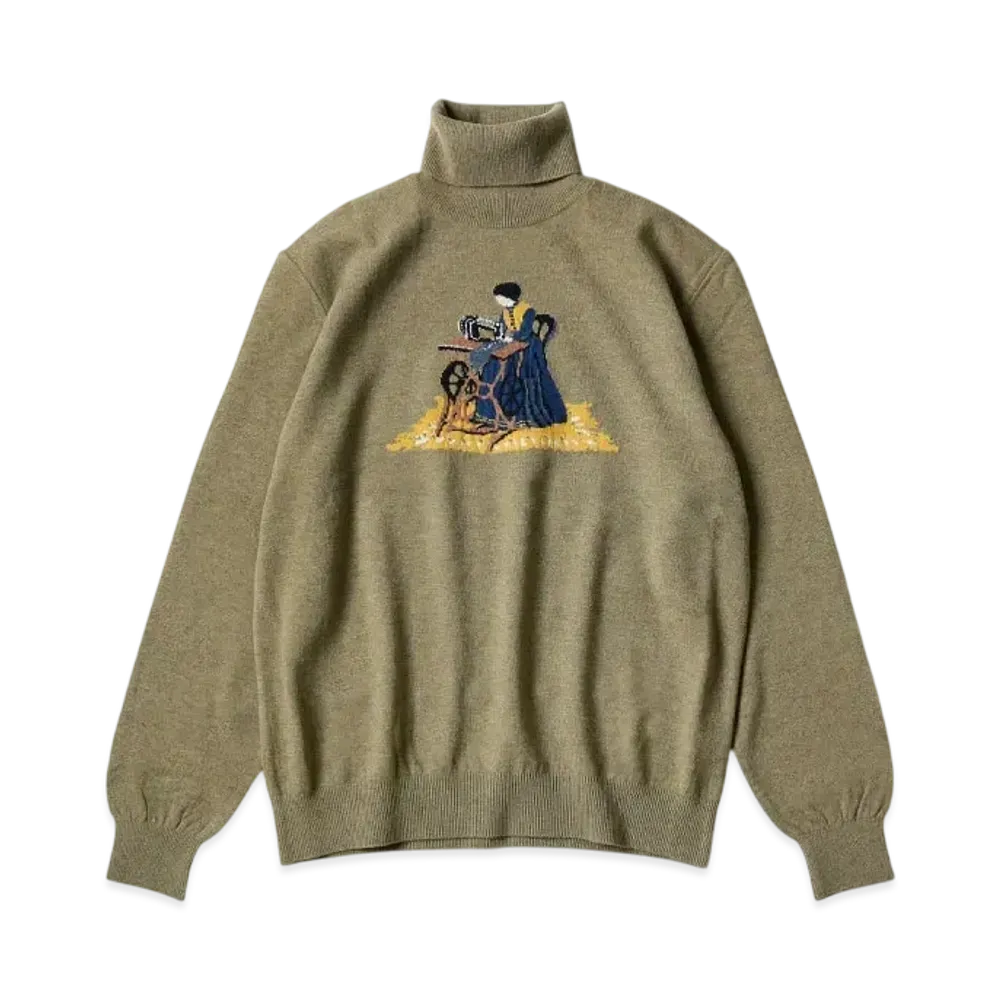 KAPITAL 12G Wool High Neck Sweater "Beige"