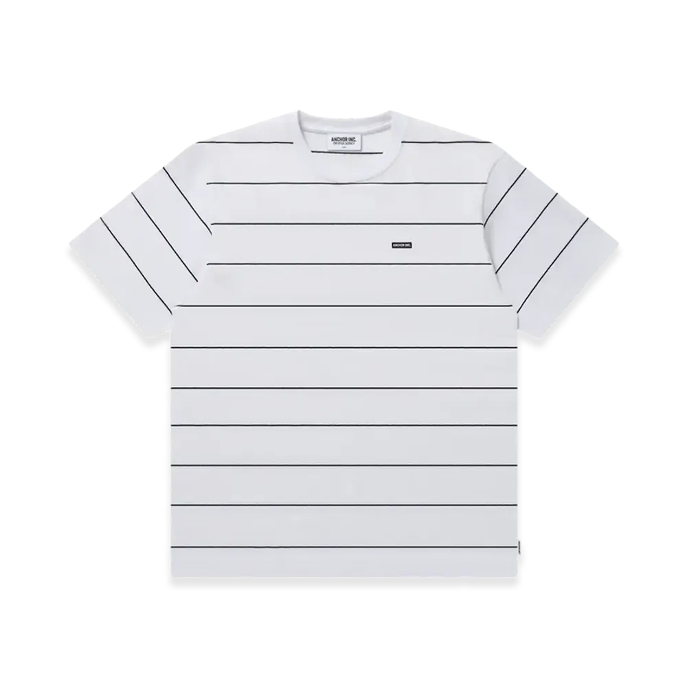 Mercedes Anchor inc. Bold Logo Patched Striped Tee "White"