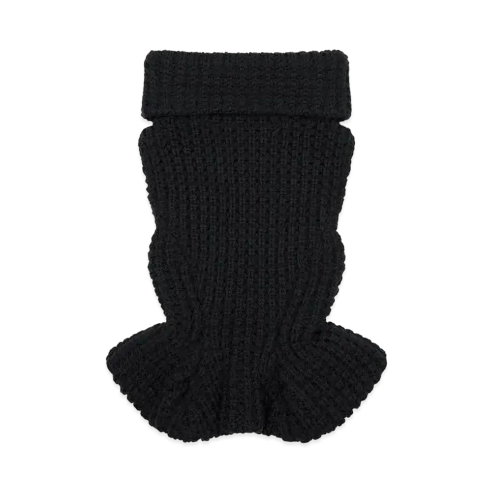 GIVENCHY Slim Fit Peplum Top In Waffle Wool "Black"
