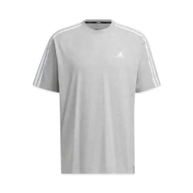 adidas Essentials Plus Loose Fit Three Stripes Short Sleeve T-Shirt "Medium Grey Heather"