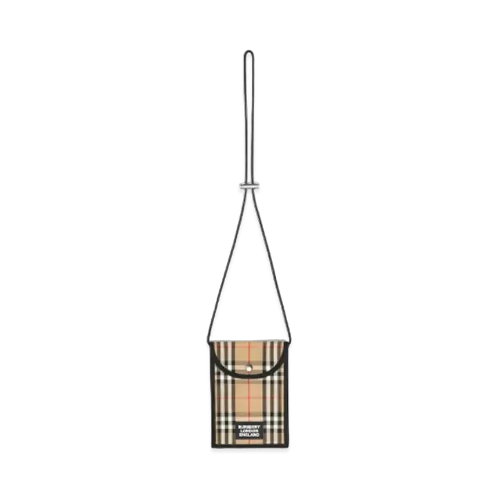 Burberry Logo Applique Vintage Check Phone Case Lanyard "Archive Beige"
