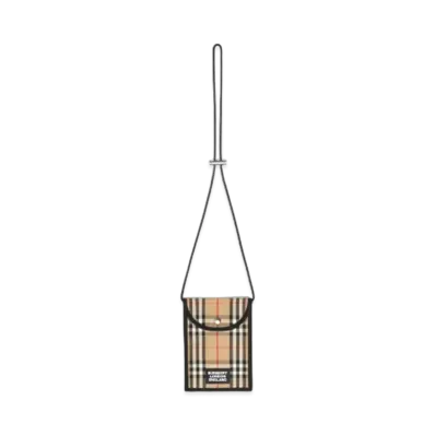 Burberry Logo Applique Vintage Check Phone Case Lanyard "Archive Beige"