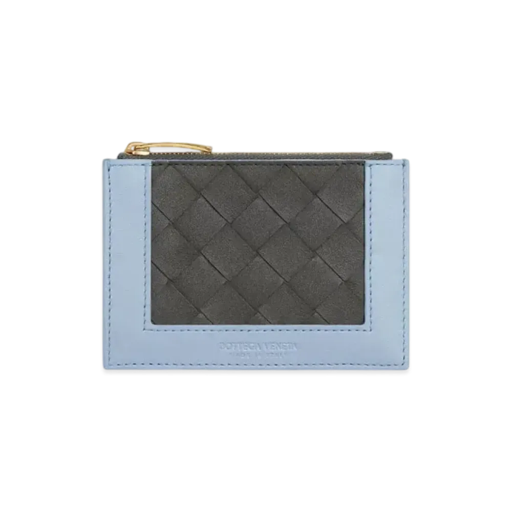Bottega Veneta Angolo Zipped Card Case "Lunar/Lapilli"