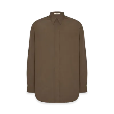The Row Nilo Cotton Shirt "Nut Brown"