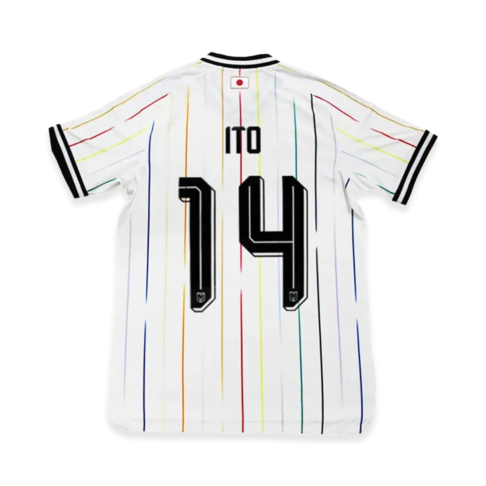 アディダス サッカー 日本代表 2026 アウェイ オーセンティック ユニフォーム #14 伊東純也 "オフホワイト/ブラック"