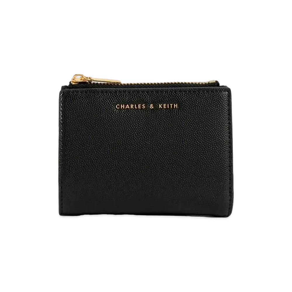 CHARLES & KEITH Mini Top Zip Small Wallet "Black"