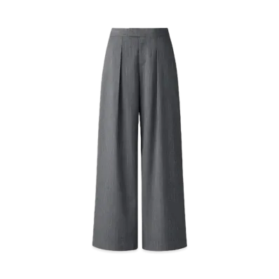 Uniqlo C Women'S Tuck Wide Pants / Striped "Gray"