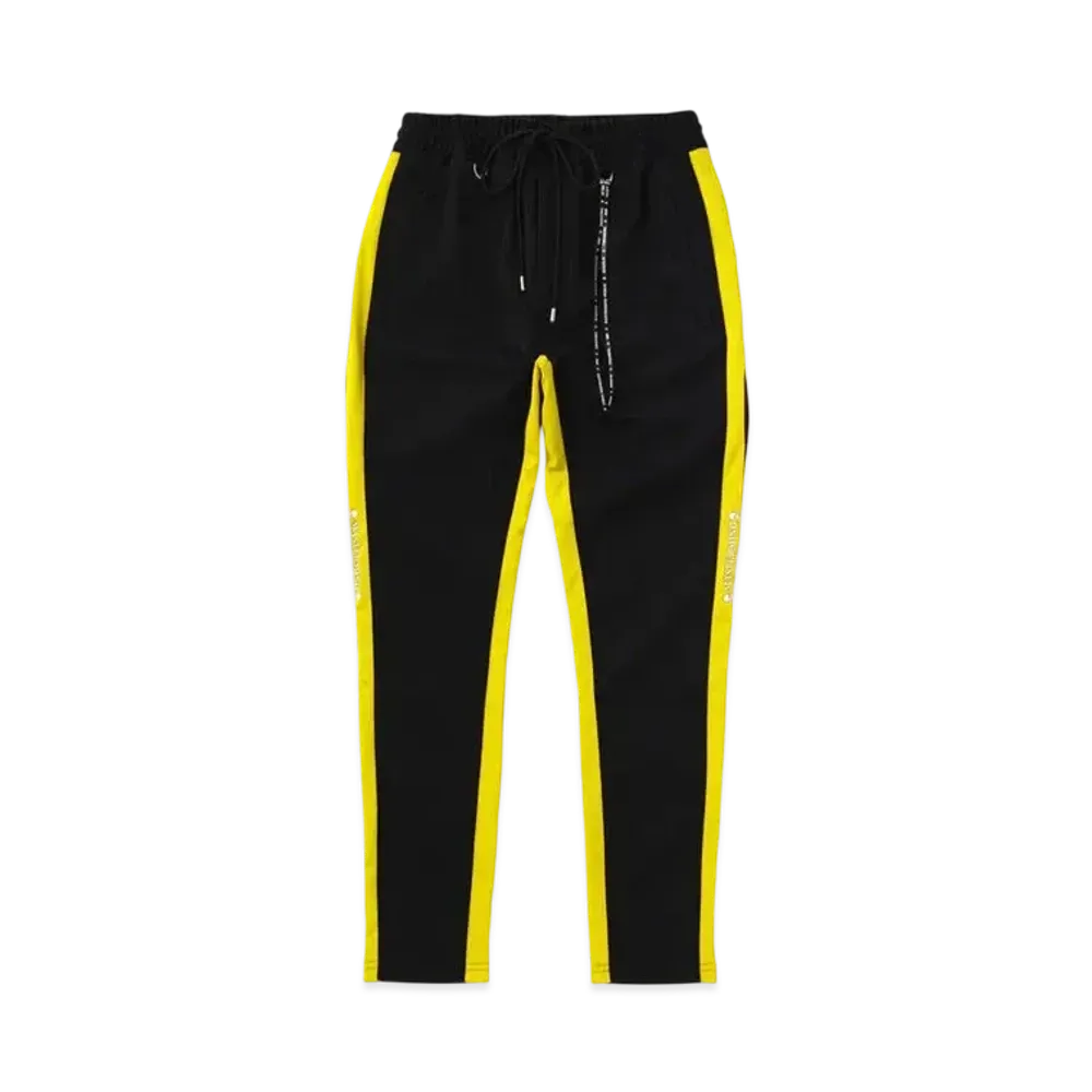 mastermind WORLD Slim Fit Track Pants "Black Yellow"