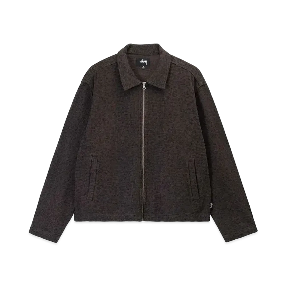 Stussy LEOPARD MESH ZIP JACKET "Brown"