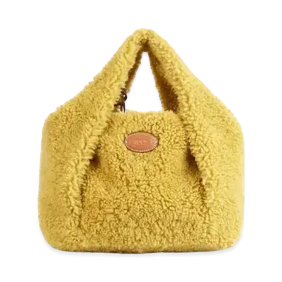 TOD'S Shirt Shopping Bag In Sheepskin Mini "Yellow"