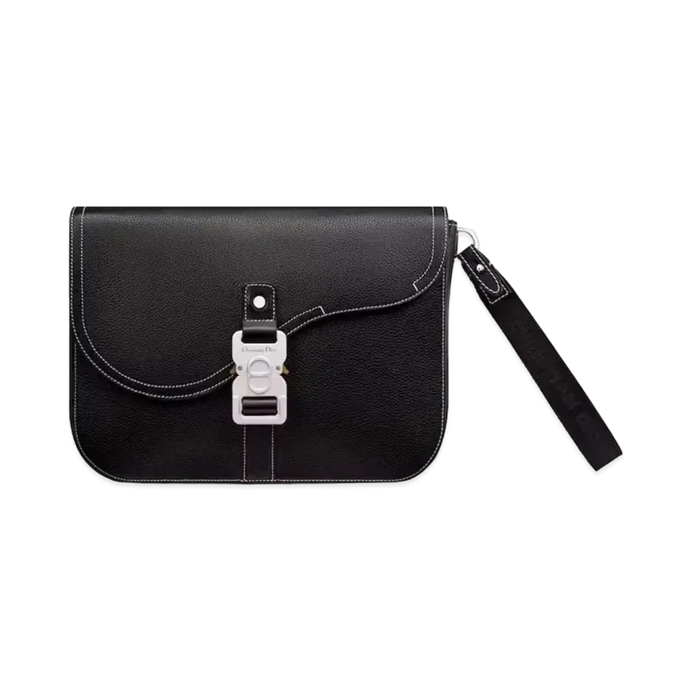 Dior Saddle A5 Pouch Grained Calfskin "Black"