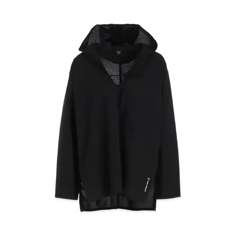 Y's Born Product Thin Cotton Twill Hoodie Pull Over "Black"