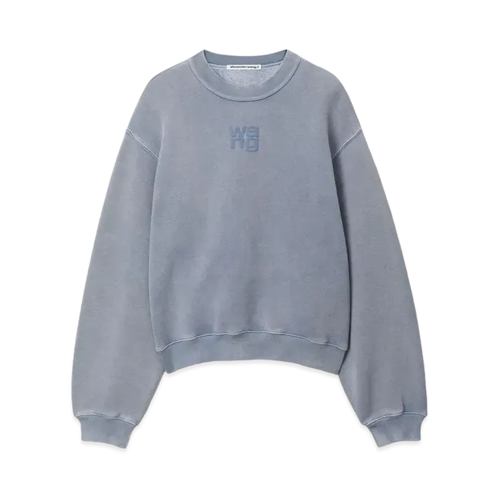 Alexander Wang Puff Logo Terry Sweatshirt "Soft Blue Stone"