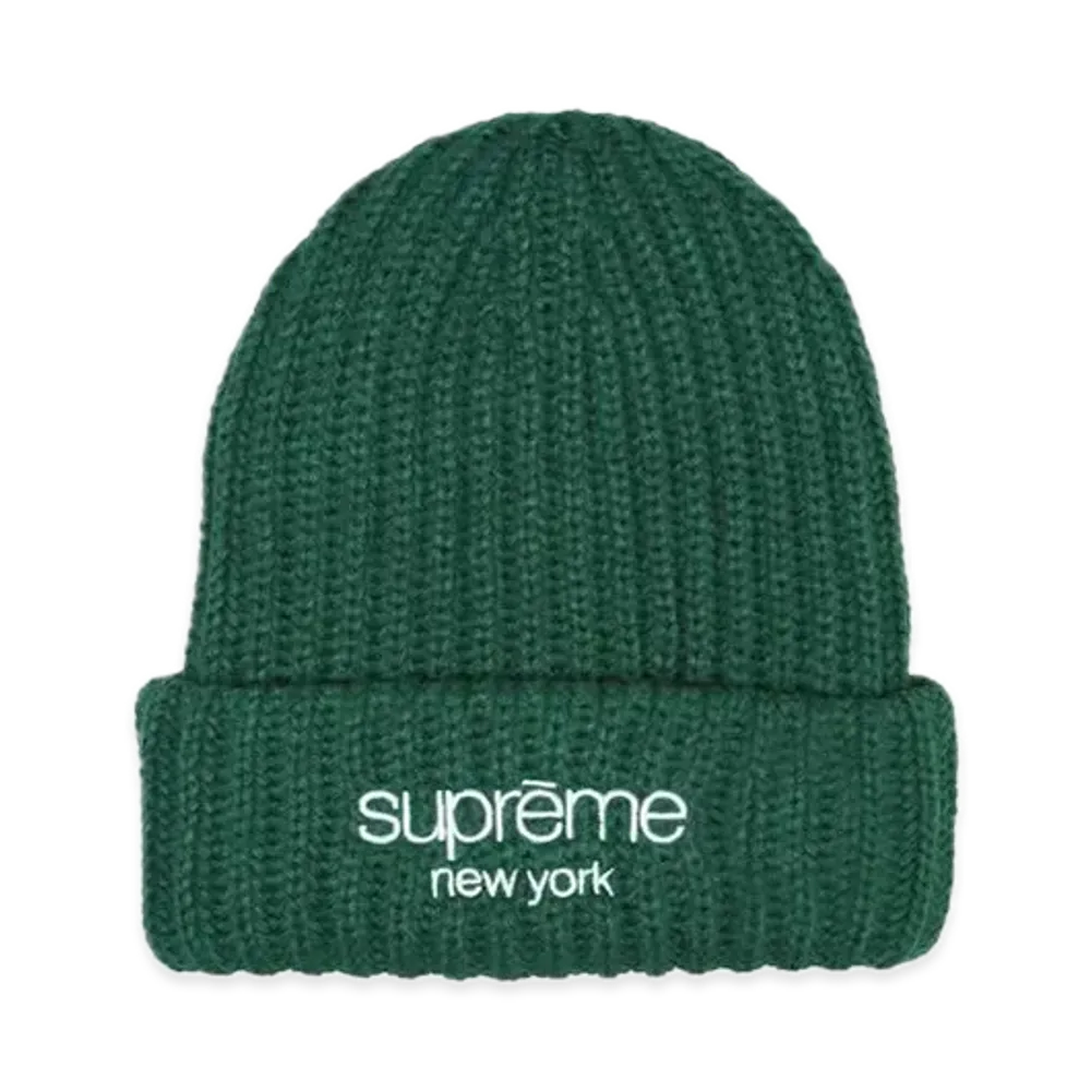 Supreme Classic Logo Chunky Ribbed Beanie "Green" (24FW)