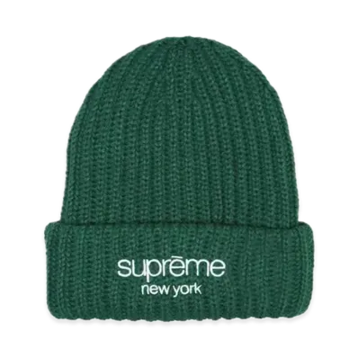 Supreme Classic Logo Chunky Ribbed Beanie "Green" (24FW)