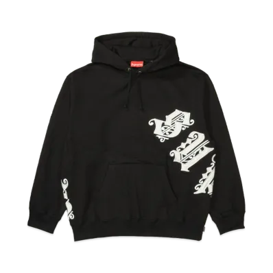 Supreme Old English Wrap Hooded Sweatshirt "Black"