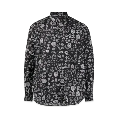 BLACK COMME des GARCONS Heart Print Shirt "White"
