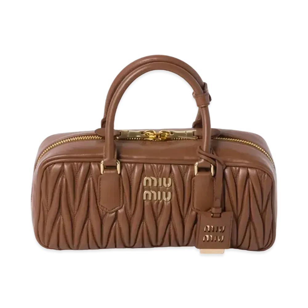 MIUMIU Arcadie Matelasse Nappa Leather Bag "Cognac"