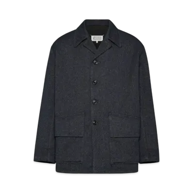 Maison Margiela Men's Cotton Caban Jacket "Blue"