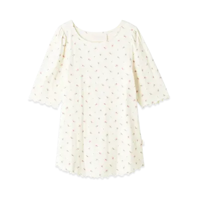 GELATO PIQUE Sakura Pattern Needleless T-Shirt "Off White"