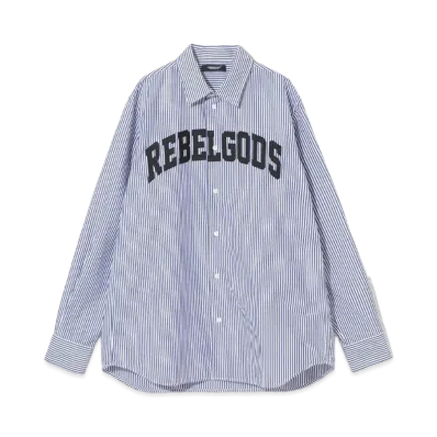 UNDERCOVER Striped Cotton Shirt "Navy"