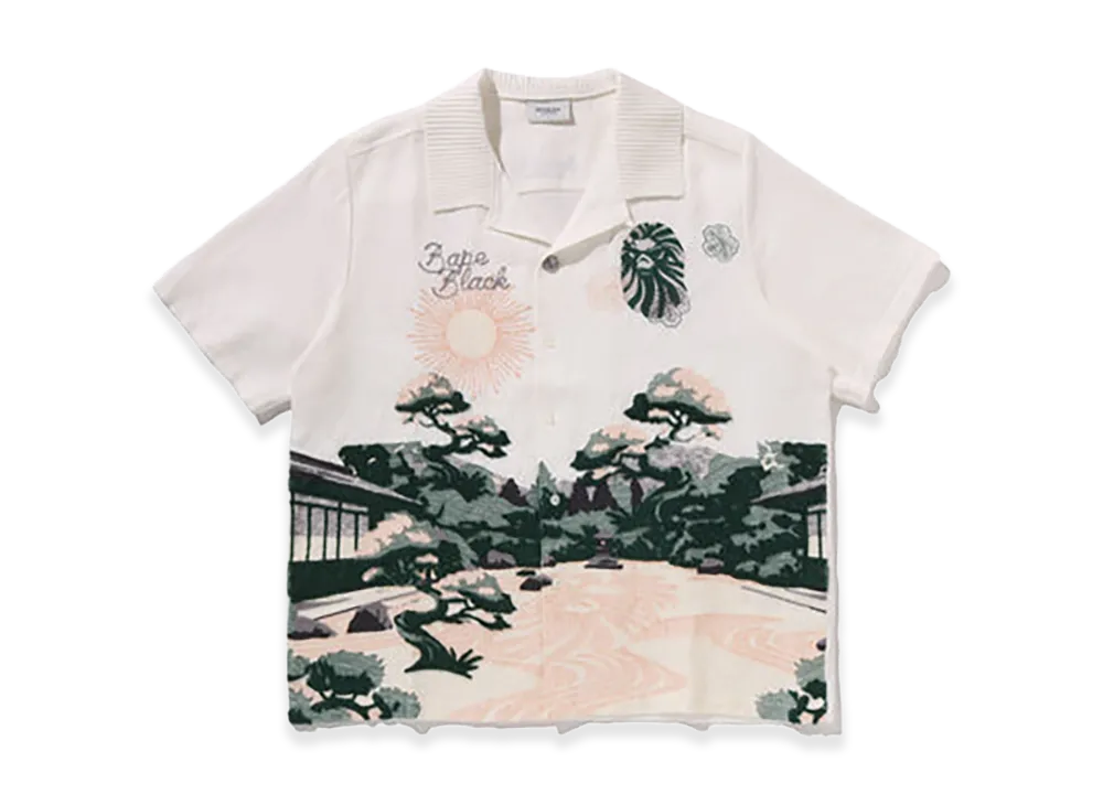 A BATHING APE Bape Black Landscape Emb Shirt "Ivory"