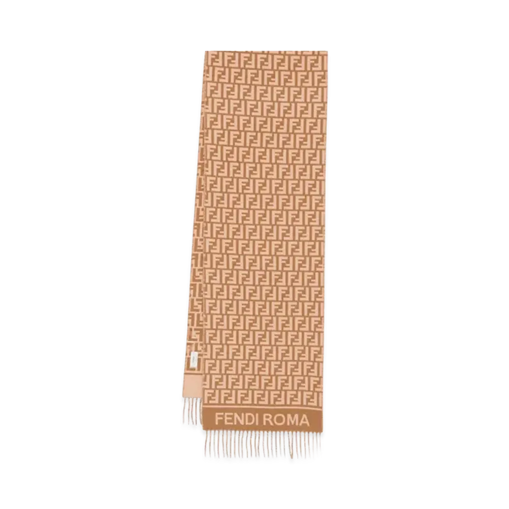 FENDI Women's Wool And Cashmere Scarf "Camel"