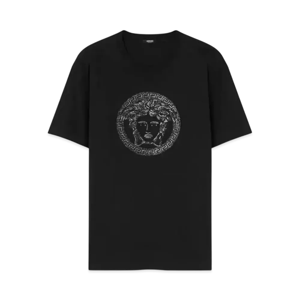 Versace Embellished Medusa T-Shirt "Black"