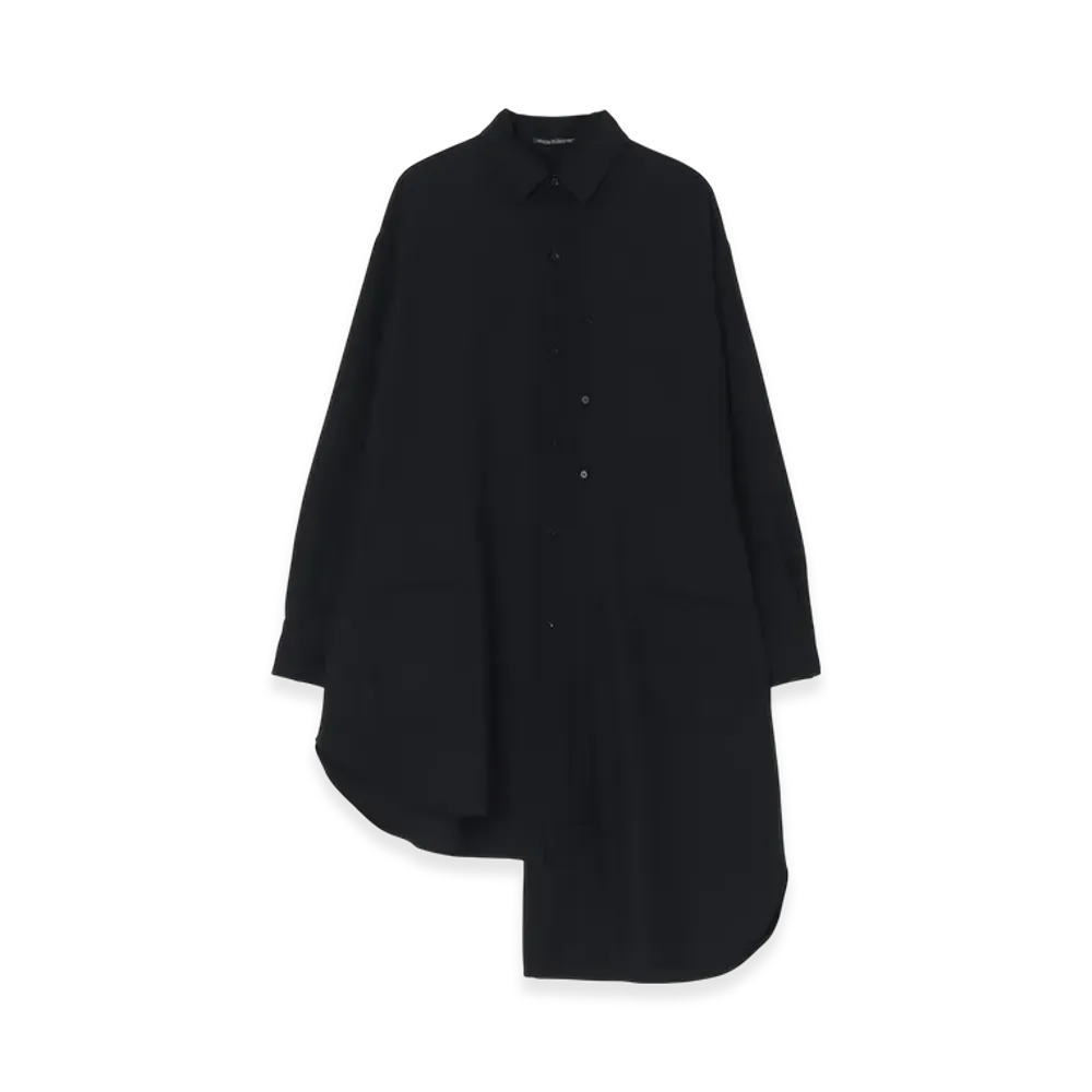 Yohji Yamamoto Wool Pleated Blouse "Black"
