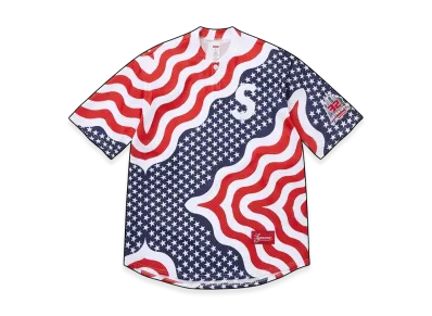 Supreme Shop S Logo Baseball Henley "Flag - New York"