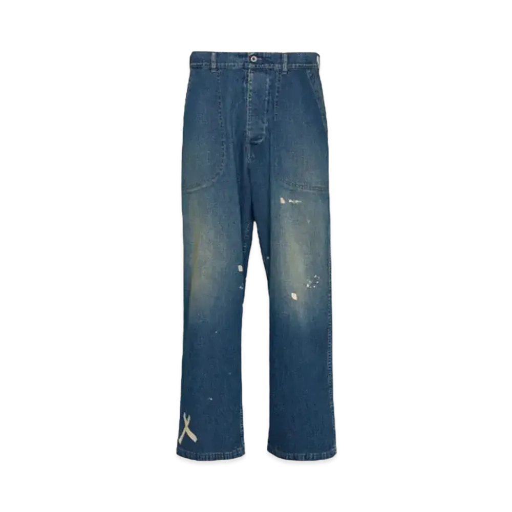 Maison Margiela Distressed Jeans "Greencast Indigo"