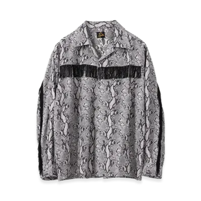 NEEDLES x Studious Fringe One-Up Shirt - AC/R/C Python Jq "DarkGray"